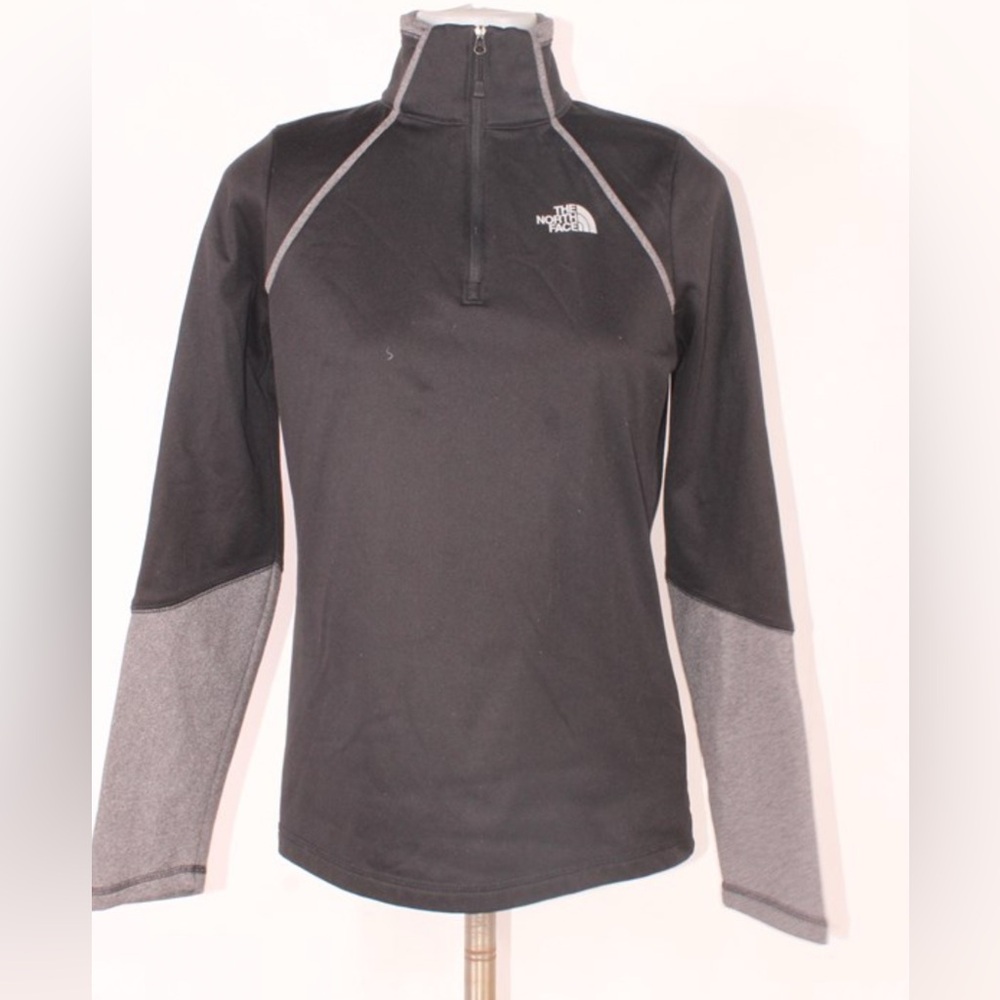 The North Face Cinder 100 1/4 Zip Black and Gray Pullover Women small